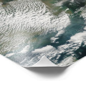 Ash plume uit de Eyjafjallajokull Volcano Foto Afdruk (Hoek)