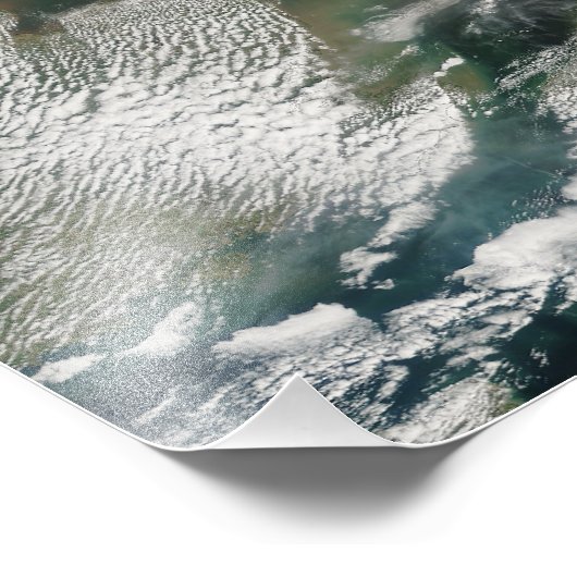 Ash plume uit de Eyjafjallajokull Volcano Foto Afdruk (Hoek)