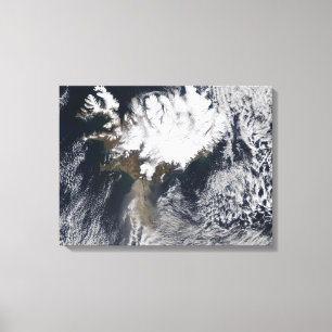 Ash plume uit de Eyjafjallajokull Volcano, IJsland Canvas Afdruk