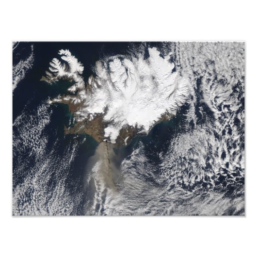 Ash plume uit de Eyjafjallajokull Volcano, IJsland Foto Afdruk (Voorkant)