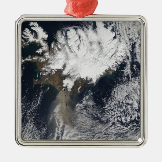 Ash plume uit de Eyjafjallajokull Volcano, IJsland Metalen Ornament (Voorkant)