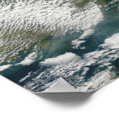 Ash plume uit de Eyjafjallajokull Volcano Poster (Hoek)