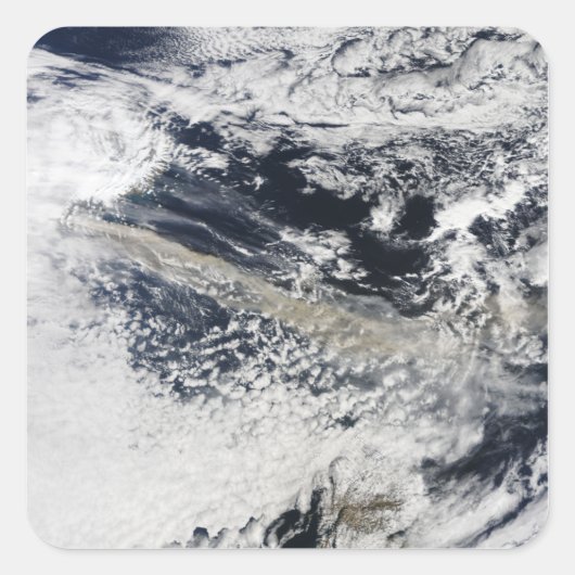 Ash plume uit de Eyjafjallajokull Volcano Vierkante Sticker (Voorkant)