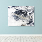 Ash plume uit Eyjafjallajokull Volcano 2 Canvas Afdruk (Insitu (Houten vloer))