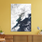 Ash plume uit Mount Redoubt, Alaska Canvas Afdruk (Insitu (Woonkamer))
