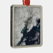 Ash plume uit Mount Redoubt, Alaska Metalen Ornament (Rechts)