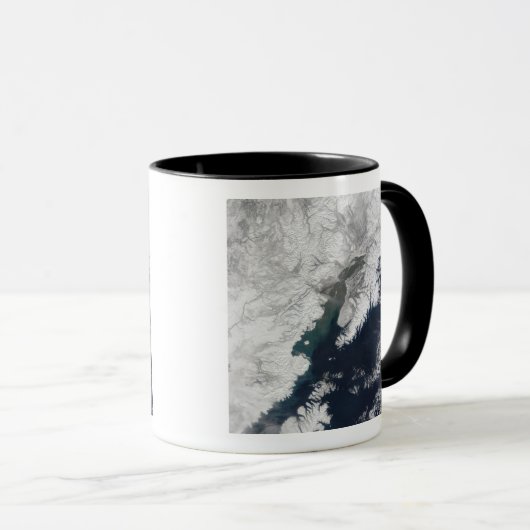 Ash plume uit Mount Redoubt, Alaska Mok (Voorkant rechts)