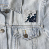 Ash plume uit Mount Redoubt, Alaska Vierkante Button 5,1 Cm (In situ)