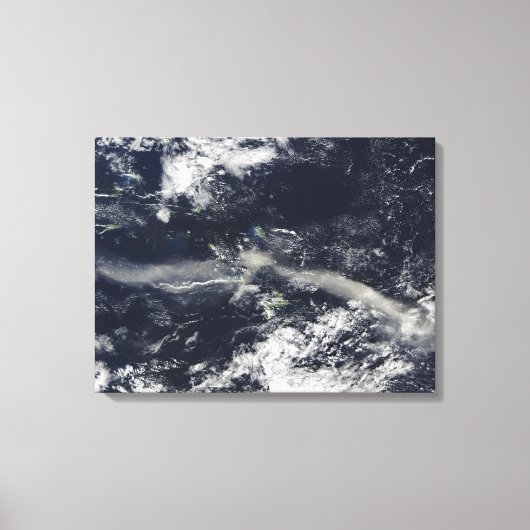Ash Plume uit Soufriere Hills, Montserrat Canvas Afdruk (Voorkant)