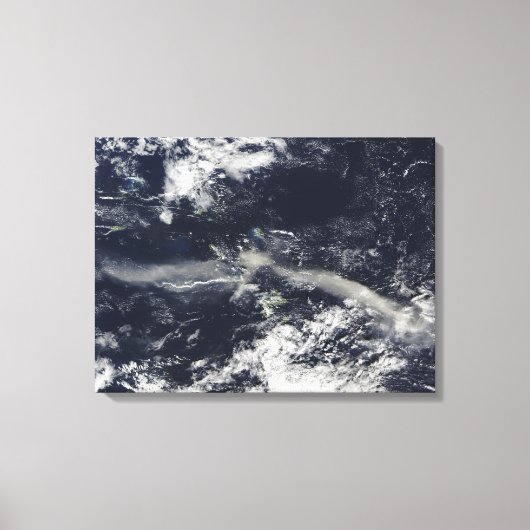 Ash Plume uit Soufriere Hills, Montserrat Canvas Afdruk (Voorkant)