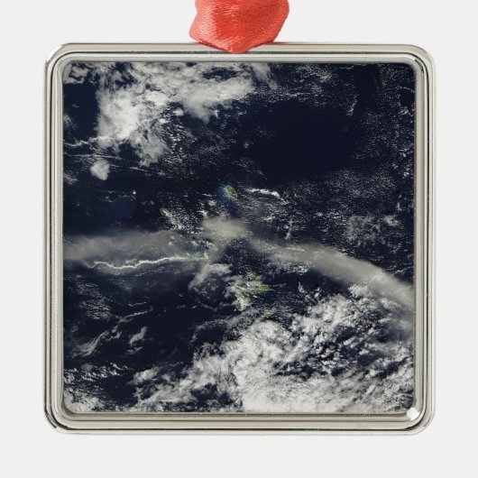 Ash Plume uit Soufriere Hills, Montserrat Metalen Ornament (Voorkant)