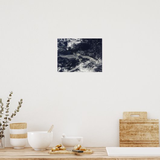 Ash Plume uit Soufriere Hills, Montserrat Poster (Keuken)