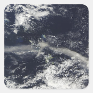 Ash Plume uit Soufriere Hills, Montserrat Vierkante Sticker