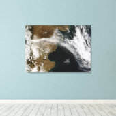 Ash plume van de uitbarsting van Chaiten vulcano,  Canvas Afdruk (Insitu (Houten vloer))