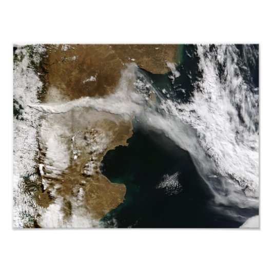 Ash plume van de uitbarsting van Chaiten vulcano,  Foto Afdruk (Voorkant)