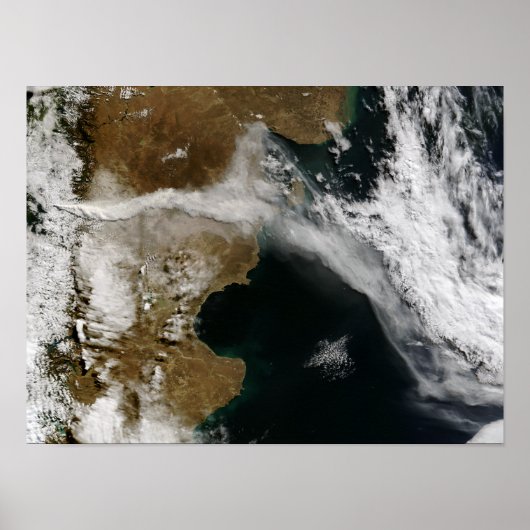 Ash plume van de uitbarsting van Chaiten vulcano, Poster (Voorkant)