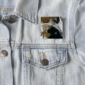 Ash plume van de uitbarsting van Chaiten vulcano,  Vierkante Button 5,1 Cm (In situ)