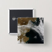 Ash plume van de uitbarsting van Chaiten vulcano,  Vierkante Button 5,1 Cm (Voorkant /achterkant)