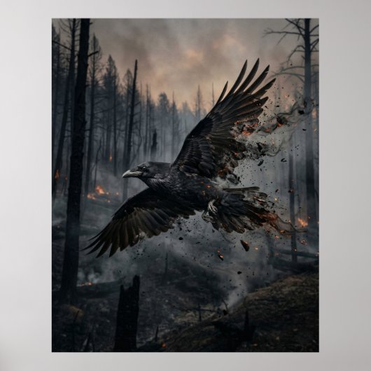 Ash Raven Burned Forest Sky Poster (Voorkant)