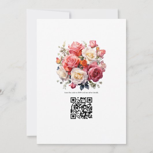 Ash Roos en gekruide appel bloemenbruiloft Kaart (Achterkant)