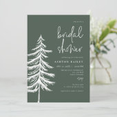 ASH Rustic Forest Green Pine Tree Vrijgezellenfees Kaart (Staand voorkant)