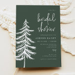ASH Rustic Forest Green Pine Tree Vrijgezellenfees Kaart<br><div class="desc">Deze bruiddoucheuitnodiging bevat een bosgroene achtergrond,  een dennenboom en VOLLEDIG EDITABLE COLORS. Bewerk de *most* formulering eenvoudig om aan de behoeften van uw gebeurtenis te voldoen. Dit vrijgezellenfeest nodigt u uit is de perfecte aanvulling op uw vrijgezellenfeest met de pijnboom,  de berg of het bos.</div>