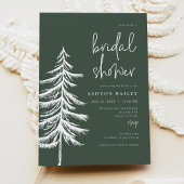 ASH Rustic Forest Green Pine Tree Vrijgezellenfees Kaart