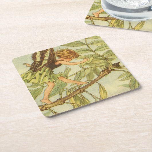 Ash Tree Fairy loopt op Branch Kartonnen Onderzetters (Schuin)