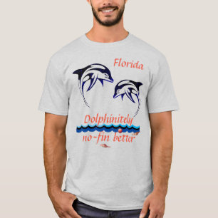 Ash Uni-sex Florida met Dolphins T-shirt