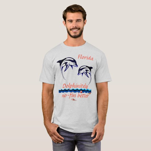 Ash Uni-sex Florida met Dolphins T-shirt (Voorkant volledig)