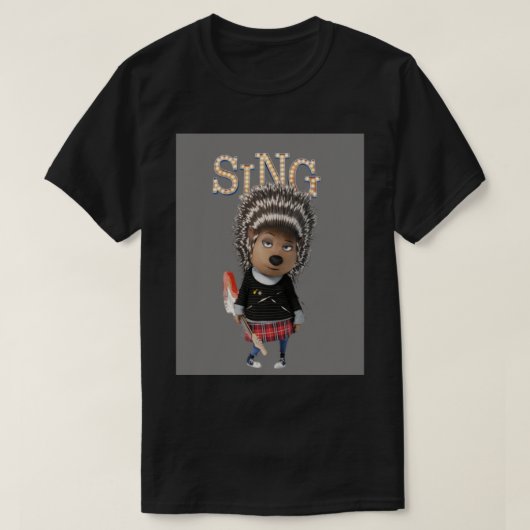 Ash van het Wenskaart van de film van het SING T-shirt (Design voorkant)