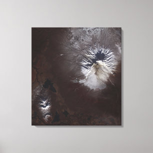 Ash vlekt op de Russische Shiveluch vulcanooOoOnCo Canvas Afdruk