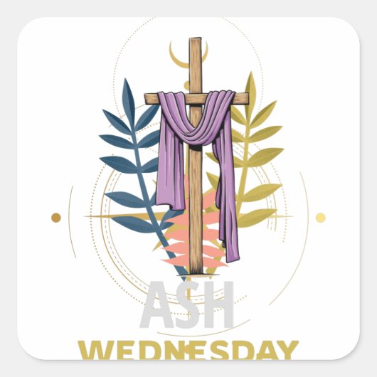Ash Woensdag Jezus Christelijke Vierkante Sticker (Voorkant)