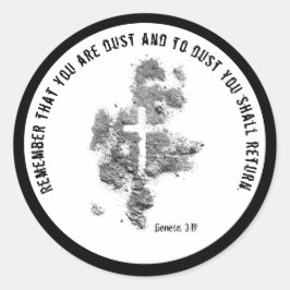 Ash Woensdag Lent Scripting Verse Cross Dust Clas Ronde Sticker