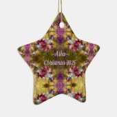 ASHA ~ Gold Kerstster Fractal ~ Keramisch Ornament (Rechts)