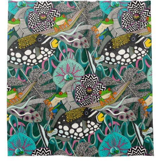 ASHA groen Douchegordijn (Voorkant)