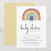 ASHA Kleurrijke Gedempte Toon Regenboog Baby showe Kaart (Voorkant / Achterkant)