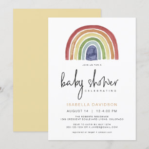 ASHA Kleurrijke Gedempte Toon Regenboog Baby showe Kaart