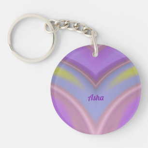 ASHA ~ Lavendel Geel Roze Blauw Circulair ~ Sleutelhanger