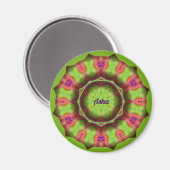 ASHA ~ Lime Green Pink Paars Design ~ Magneet (Voorkant / Achterkant)