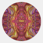 ASHA ~ Multicolored Fractal Design ~ Ronde Sticker (Voorkant)