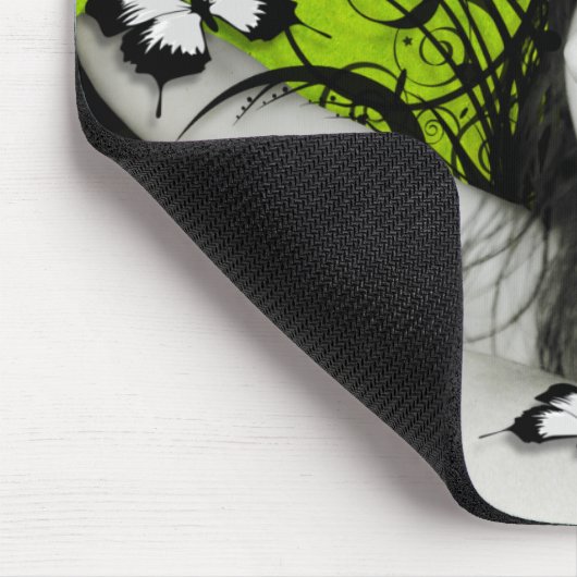 Asha Snow Mousepad: Groene Butterflies Muismat (Hoek)