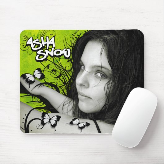 Asha Snow Mousepad: Groene Butterflies Muismat (Met muis)
