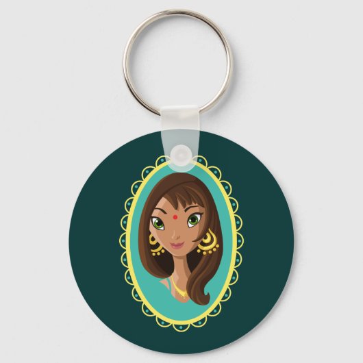 Asha the Indian Beauty Sleutelhanger (Voorkant)