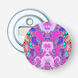 ASHA ~  veelkleurig ~ 3D fractaal Button Flesopener