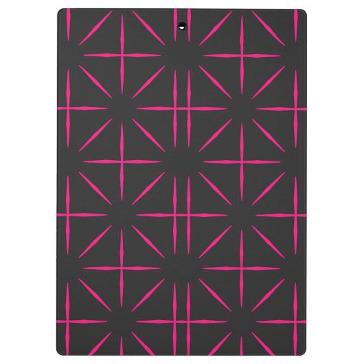 ASHA ~ Zwart en Roze ontwerp Klembord (Achterkant)