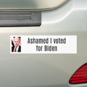 ASHAMED IK HEB VOOR BIDEN GESTEMD BUMPERSTICKER (Op auto)