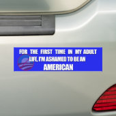 Ashamed om een Amerikaan te worden Bumpersticker (Op auto)