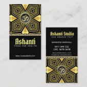 Ashanti Yoga Black Gold Deco Visitekaartje (Voorkant / Achterkant)