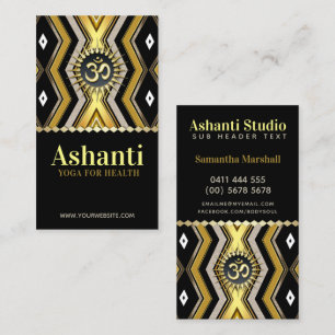 Ashanti Yoga Stylish Black Gold Visitekaartje